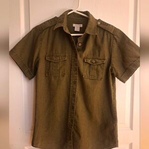 ALFRED SUNG Khaki Button-Down Shirt